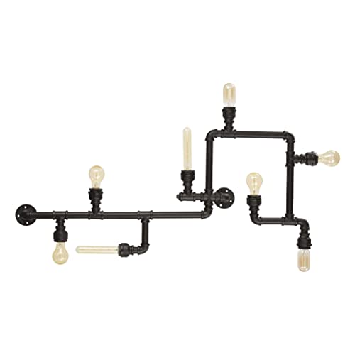 Applique 8 lampes Plumber Ideal lux lustre mural en métal noir