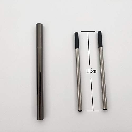 Accod Metal Ballpoint Pen Black Rollerball Pen Signature Pen with Two 0.5MM Black Pen Refills,Gift Pen for Colleagues and Family,Gift Boxed (Gray)