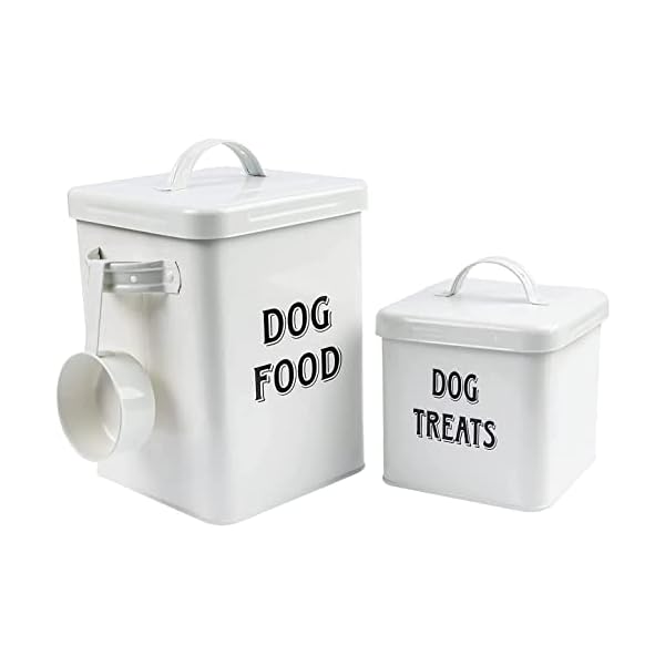 2 Pack Cute Pet Treat Containers, Dog Treat and Food Containers with Scoop & Airtight Lid Set, White Pet Food Container Bins Storage Tins for Dogs Cats(White) 2 Pack Cute Pet Treat Containers, Dog Treat and Food Containers with Scoop & Airtight Lid Set, White Pet Food Container Bins Storage Tins for Dogs Cats(White)