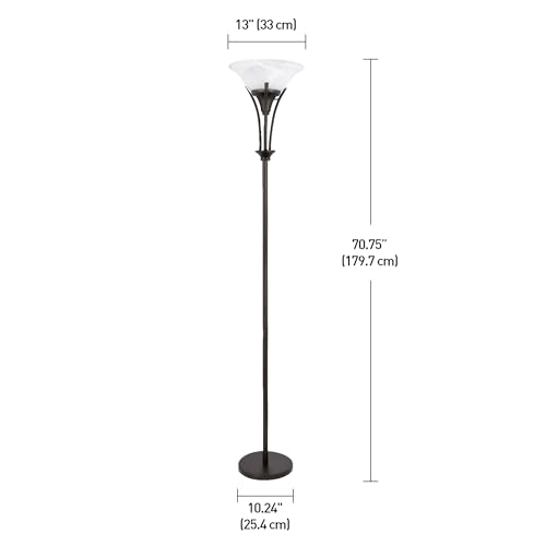Globe Electric 63361 Gatineau 71" Dark Bronze Floor Lamp with Alabaster Glass Shade by Globe Electric - Image 9