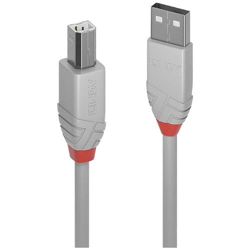 LINDY USB 2.0 Kabel Typ A/B anthra Line m/3m, anthrazit, 3 m