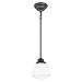 VAXCEL Huntley Bronze Farmhouse Schoolhouse Mini Pendant Ceiling Light White Glass