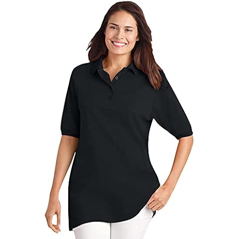 Woman Within Women's Plus Size Polo Tunic Shirt Cover