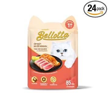 Bellotta Premium Wet Food for Cats and Kittens, Tuna and Salmon, 85 g (Pack of 24) Sold by DogsNCats