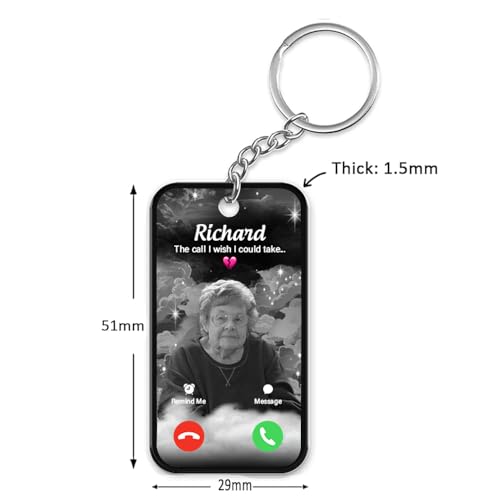 Personalized Memorial Keychain, Personalized The Call I Wish I Could Make, Custom Remembrance Keepsake Photo Acrylic Keychain, In Loving Memory Memorial Gifts, Gift For Loss Of Mom Dad