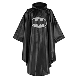 Baagl Poncho de pluie pour homme - Cape de pluie imperméable avec capuche et éléments réfléchissants - Manteau de pluie pour homme - Idéal également pour le vélo et l'extérieur, Logo Batman, 182