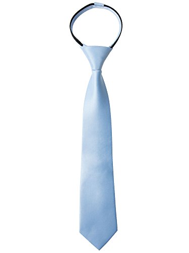 Spring Notion Boys' Satin Zipper Necktie Light Blue Small