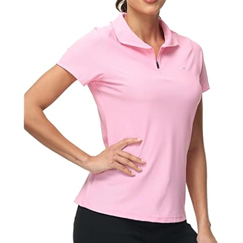 AjezMax Polo Deportivo Mujer Manga Corta Transpirable con Cremallera 1/4 Cover