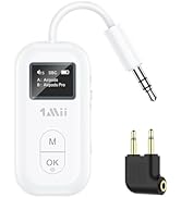 1Mii Flugzeug Bluetooth 5.3 Adapter für 2 Kopfhörer/Airpods, aptX Adaptive & Low Latency Bluetoot...