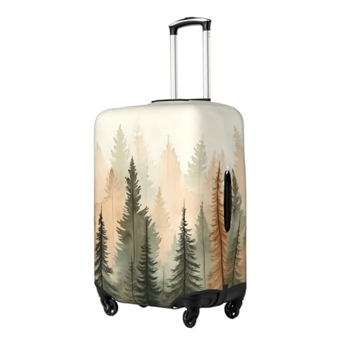 Rustic Evergreen Tree Elastic Travel Luggage Cover, Washable Spandex Suitcase Protector, Anti-Scratch Fits 18-32 Inch2