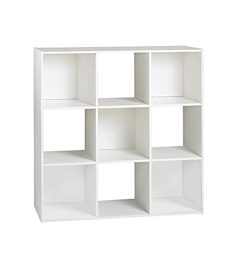 Compo Meuble de Rangement 9 Casiers Bibliothèque Etagères Cubes Blanc 92 x 29,5 x 92 cm