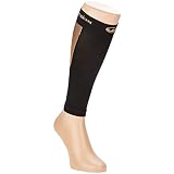  Ultrasport Medias de compresión, pantorrilleras de compresión de alto rendimiento, con nivel de compresión de 23-32 mmHg; pantorrilleras para el running intenso, adecuadas para hombre y mujer, Negro/Naranja, 25-31