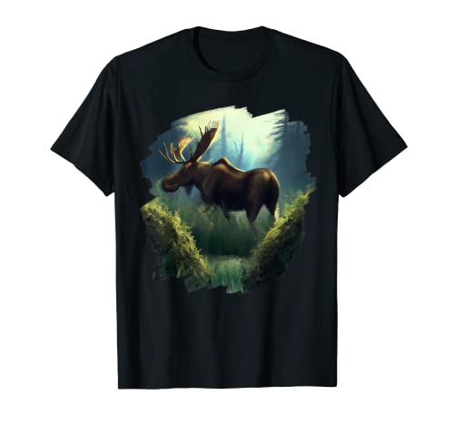 Alce Vintage Retro Animal Alce Naturaleza Vida Silvestre Arte Camiseta
