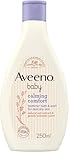 Aveeno Baby Calming Comfort Bedtime Bath and Wash (1 x 250ml), Tear-Free and Soap-Free Baby Wash with Gentle Lavender & Vanilla Scent, Gently Cleanses Skin Before Bedtime, for Delicate Skin