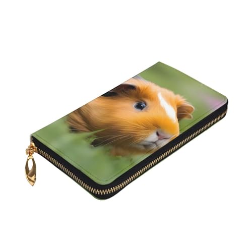 Cute Guinea Pigs Prints Leather Long Clutch Wallet for Fashionable Girls and Women - Durable, Stylish, and Functional, Black, One Size3