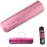 PERPETUAL® Esterilla de Yoga y Pilates de 10mm - Mat Antideslizante - Con Correa y Bolsa de Transporte - Colchoneta Gruesa y Plegable - Hombre/Mujer - Gimnasia, Fitness y Ejercicios - Gimnasio en Casa