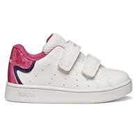 Geox Baby-Mädchen B ECLYPER Girl Sneaker, White/Fuchsia, 21 EU