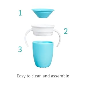 Munchkin Miracle 360° Vaso De Entrenamiento Con Asas, color Azul, 207 ml