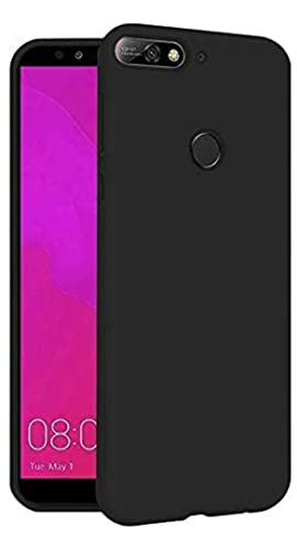 Image of Mobile Back Cover Case for Honor 7C (Silicone Case|CameraProtection|Black SC1510)