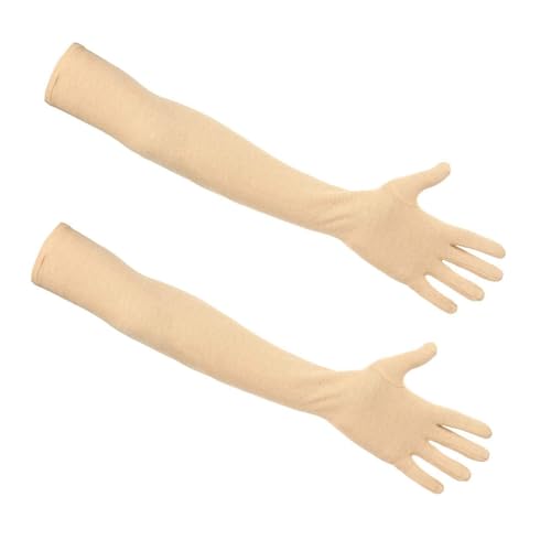 Image of Lovely Men's and Women's Cotton Full Hand Gloves, Beige