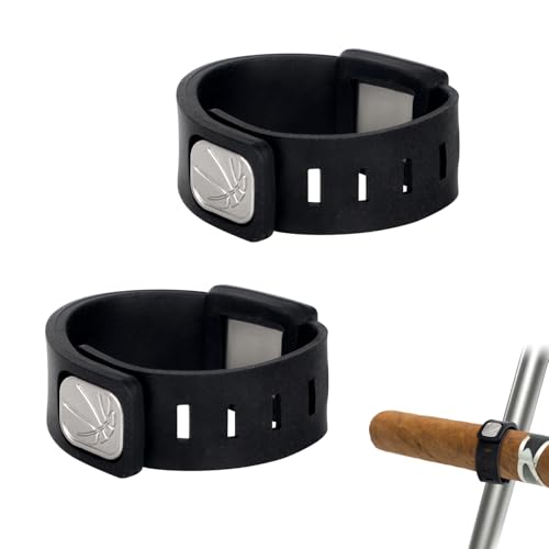 BOXOB 2pcs Magnetic Cigar Holder for Golf Cart, Portable Cigar Magnet Holder Hands-Free Secure & Adjustable Accessories Tool for Men Golfing Fishing Grilling Sporting & Outdoor Use