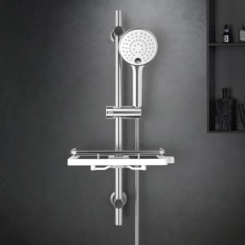 Görbach Set Shower Rod with Shower Head Holder, Shower Head with Hose and Bracket, Shower Rod Set 0.7m