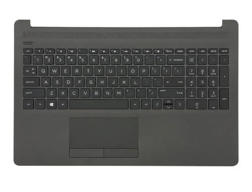 RenBang Tech Replacement for HP 250 255 256 G7 15-DA 15-DB Notebook 15.6 inches Laptop Upper Case Palmrest Touchpad Keyboard Assembly L50000-001 M04975-001 Gray