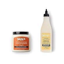 SAUCE BEAUTY Honey Chia Smoothing Curl Mask & Sparkling Apple Cider Clarifying Scalp Treatment - Conditioner for Curly Hair - Real-Food Hair Products - 2 Pack