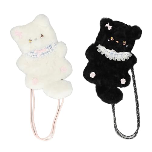 Cats Shaped Purse Crossbody Bag Plush Cats Shaped Shoulder Bag Animal Purse Trendy Clutches Bag With Adjustable Strap3