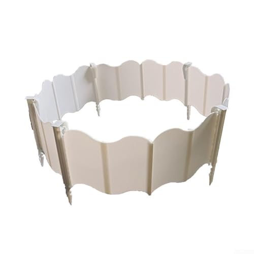 Kit de valla de plástico de 20 piezas para jardines y patios con estacas para el suelo para mayor estabilidad (blanco)