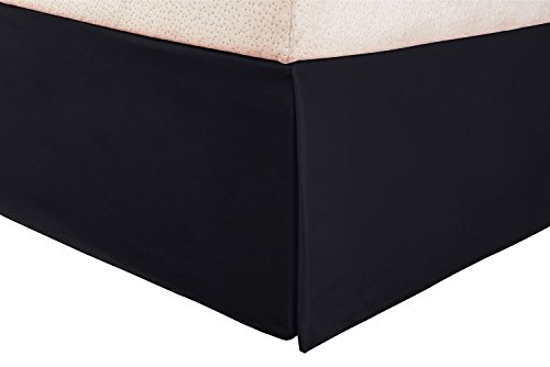 SRP Bedding Real 210 Thread Count Split Corner Bed Skirt/Dust Ruffle King Size Solid Black 16