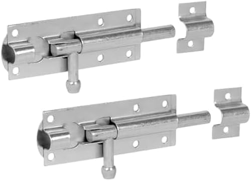 Garden Mile 2 Pack Door Bolt 6”/150mm – Heavy Duty Zinc Plated Sliding Gate Bolt Lock, Rustproof Tower Bolt for Shed, Gates & Internal/External Doors