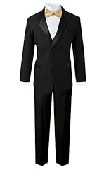 Black Suit Antique Gold Bowtie