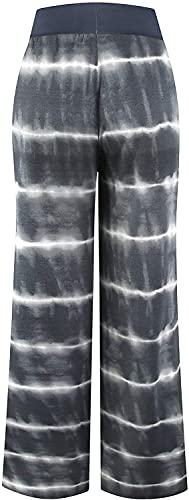 Image of Elsofer Women's Comfy Lounge Pants Soft Floral Pajama Pants Loose Drawstring Wide Leg Palazzo Pants for Sleep, Casual Wear