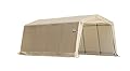 ShelterLogic 10' x 20' x 8' Peak Style Roof Instant Garage Carport Car Canopy with Steel Frame and Waterproof UV-Treated Cover, Sandstone
