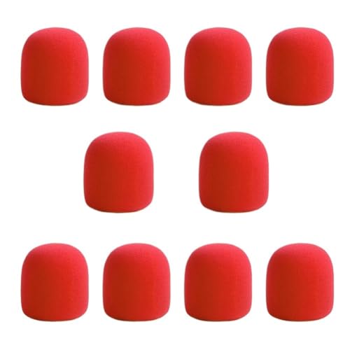 Mousse micro et housse éponge pour microphone protection pare-brise anti-bruit rouge 10 pièces