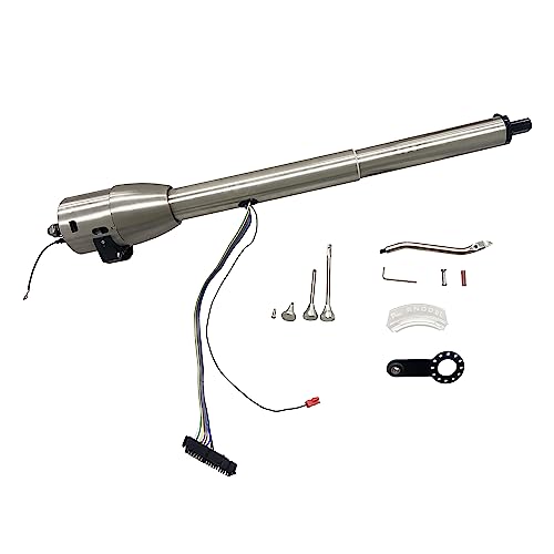 X-AVION GM Polished Stainless Steel 32'' Collapsible Tilt at Automatic Style 5 Position Steering Column, Universal for GM Cars