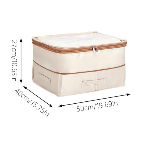 Storage Bags for Clothes with Zipper, Large Capacity Dustproof Moistureproof Reinforced Handle Clothing Storage Bags, Stackable Clear Window Storage Bag for Sweaters Clothing Bedding Blanket (Medium) - image 7