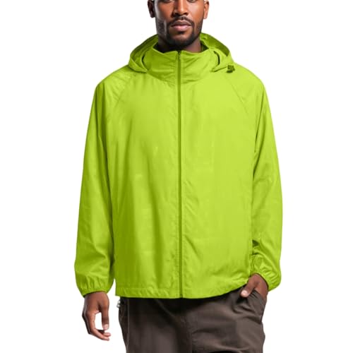 TOFOTL Giubbotto Impermeabile Uomo Antipioggia 4 Neve della Telo Poncho Militare Giubbotto Antipioggia Festa Impermeabili Lederhosen Poretti Pile Catarifrangente Giacca Caccia 8Verde Fluorescente XL