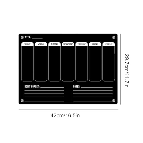 Weekly Planner Wipe Clean, Acrylic Fridge Calendar, Magnetic Weekly Meal Planner, Notepad for Important Reminders for Home Offices (Set 2.) - Image 4