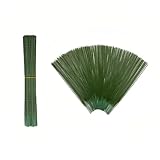 Enajucy 100 pcs Floral Stem Wire - Plastic Artificial Flower Green Stem Rod - Plant Stub Wire Green Florist Wires (10 inch / 25cm)