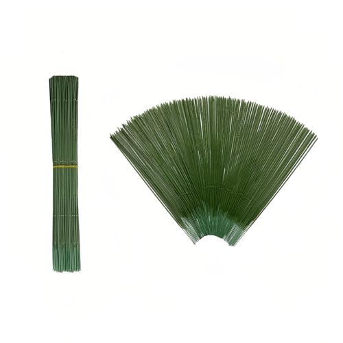 Enajucy 100 pcs Floral Stem Wire - Plastic Artificial Flower Green Stem Rod - Plant Stub Wire Green Florist Wires (12inch / 30cm)