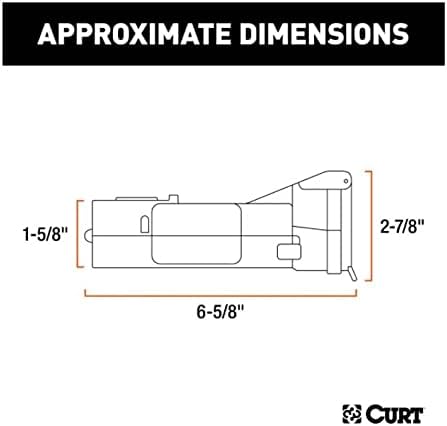 Diagram showing approximate dimensions of the CURT Echo brake controller