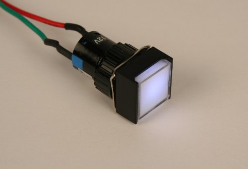 Lámpara piloto LED panel 17mm cuadrada, 12 V blanco miniatura 3