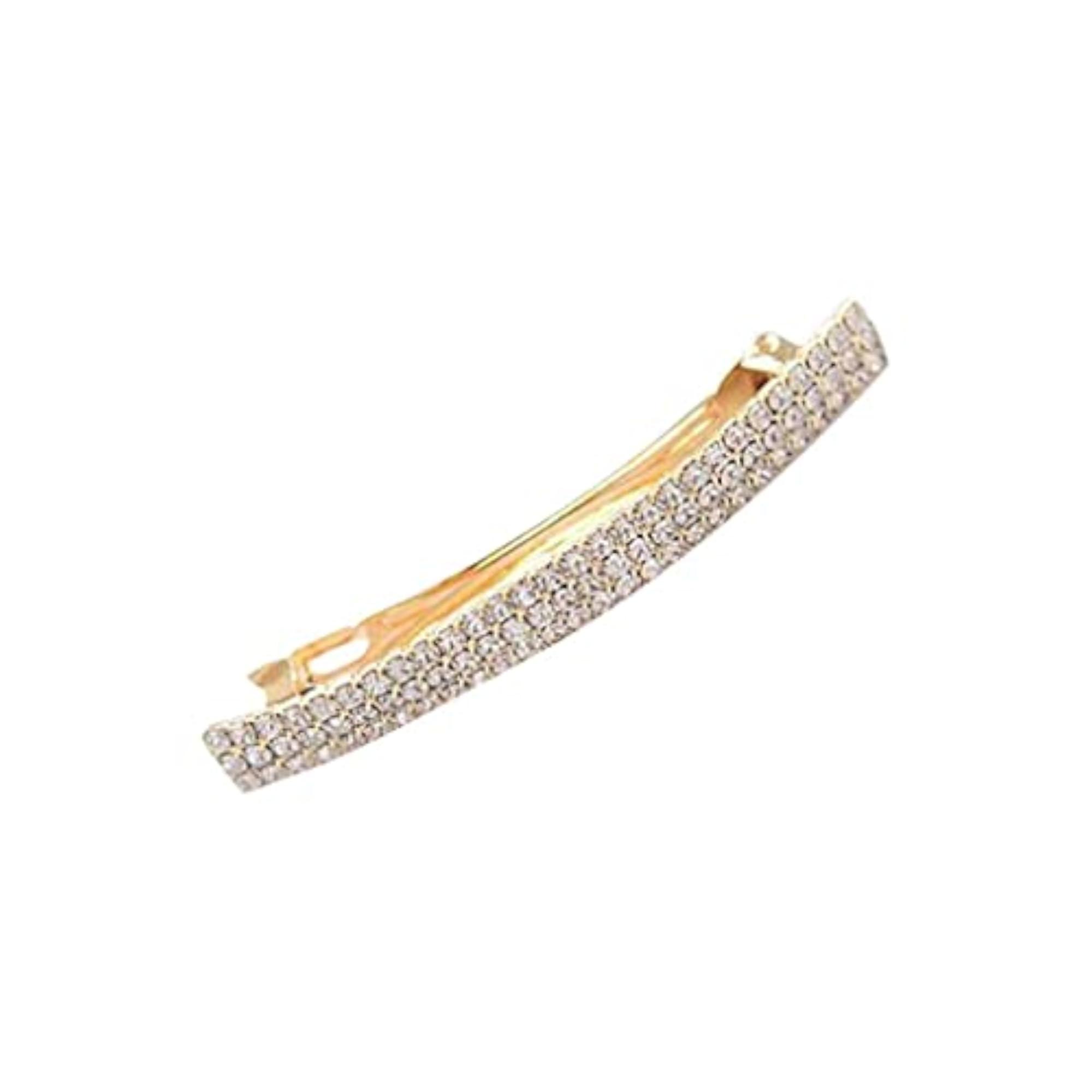 Automatic Rhinestone French Barrette Large Hair Clip