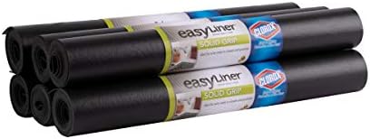 Duck Non-Adhesive Shelf Liner Solid Grip EasyLiner, 20-inch x 6 Feet x 6 Rolls, Black