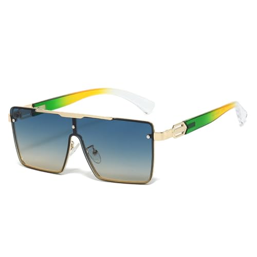 WiLseM Men's and Women's Retro Square Sunglasses, UV400 Protection Driving Glasses Metal Frame Sunglasses