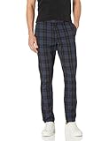 Original Penguin Men's Retro Windowpane Flat Front Pant, True Black, 33W x 32L