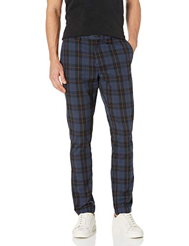 Original Penguin Men's PNT Wndwpane Retro Flat Front Pant Casual, True Black, 33W x 32L