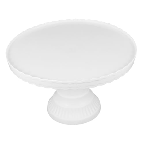 HIAKDOFT Présentoir Gâteau Pied Blanc pour Anniversaire et Mariage Support Dessert et Cupcakes Plateau Décoratif pour Buffet de Fête